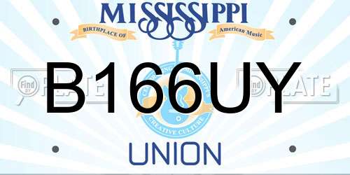 B166UY Mississippi License Plate