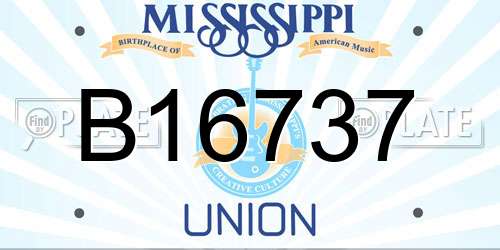 B16737 Mississippi License Plate