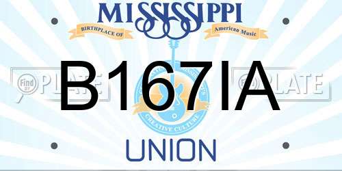 B167IA Mississippi License Plate