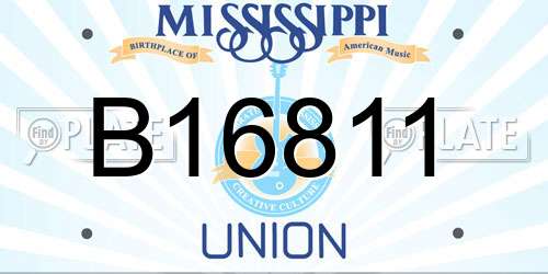 B16811 Mississippi License Plate