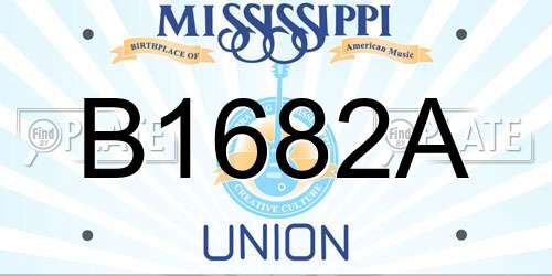 B1682A Mississippi License Plate