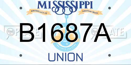 B1687A Mississippi License Plate