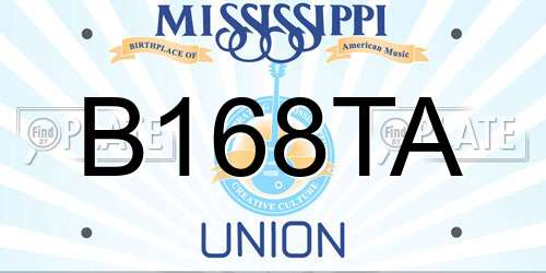 B168TA Mississippi License Plate