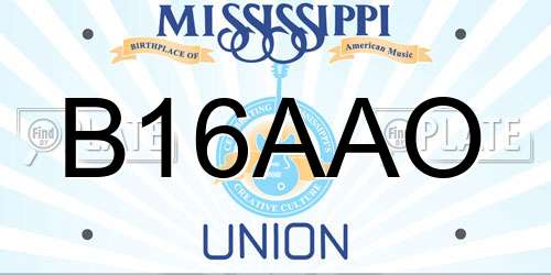 B16AAO Mississippi License Plate