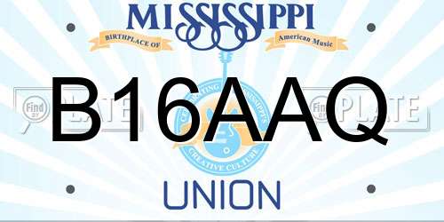B16AAQ Mississippi License Plate
