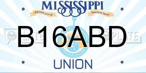B16ABD Mississippi License Plate