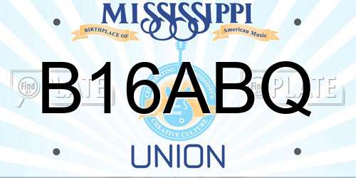 B16ABQ Mississippi License Plate