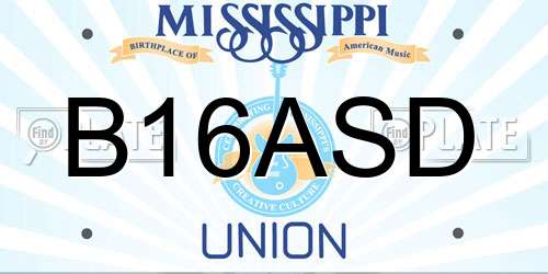 B16ASD Mississippi License Plate