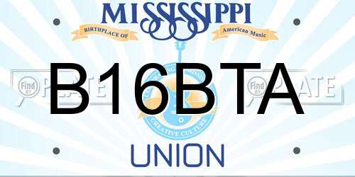B16BTA Mississippi License Plate