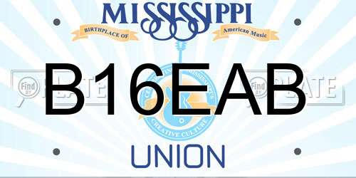 B16EAB Mississippi License Plate