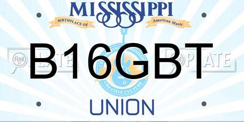 B16GBT Mississippi License Plate