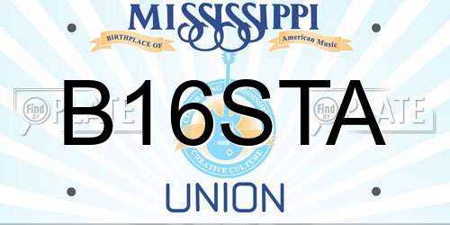 B16STA Mississippi License Plate