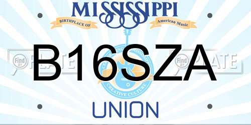 B16SZA Mississippi License Plate