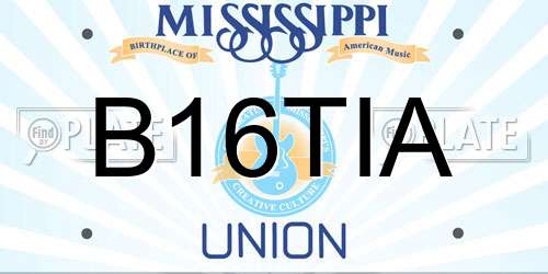 B16TIA Mississippi License Plate