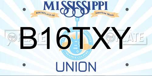 B16TXY Mississippi License Plate