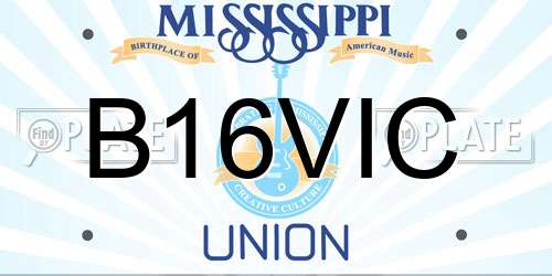 B16VIC Mississippi License Plate