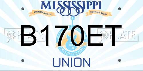 B170ET Mississippi License Plate