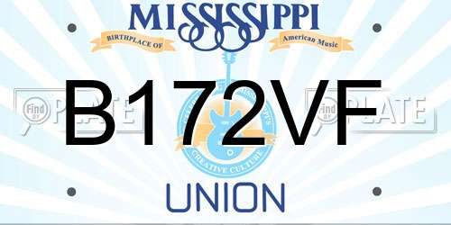 B172VF Mississippi License Plate