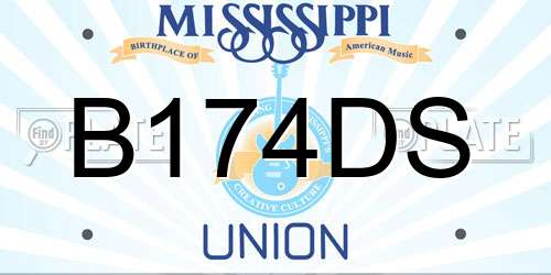 B174DS Mississippi License Plate