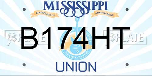 B174HT Mississippi License Plate