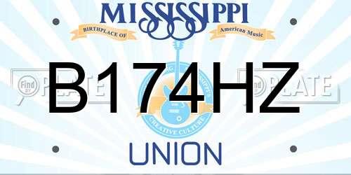 B174HZ Mississippi License Plate