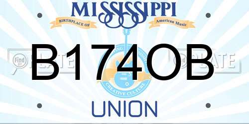 B174OB Mississippi License Plate