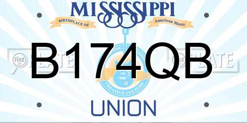 B174QB Mississippi License Plate