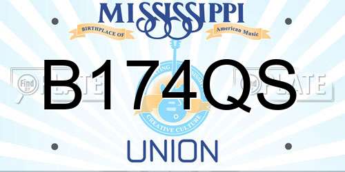 B174QS Mississippi License Plate
