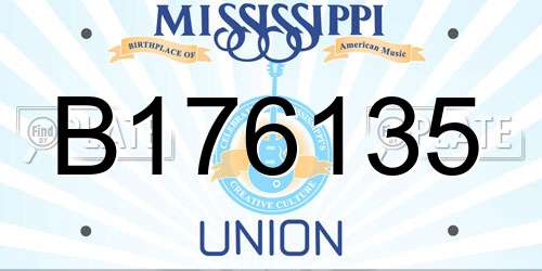 B176135 Mississippi License Plate