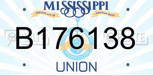 B176138 Mississippi License Plate