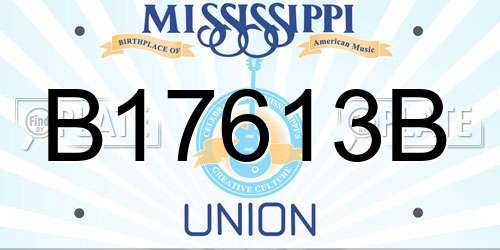 B17613B Mississippi License Plate