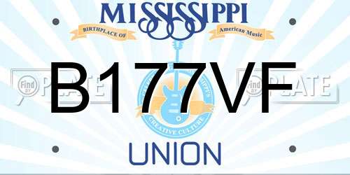 B177VF Mississippi License Plate