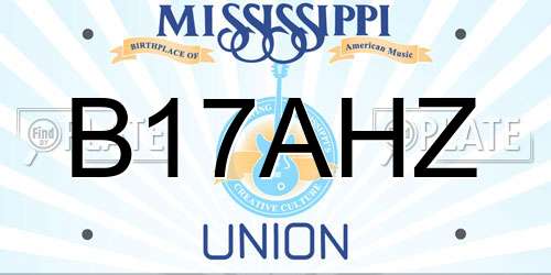 B17AHZ Mississippi License Plate