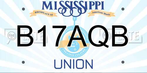 B17AQB Mississippi License Plate