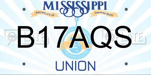 B17AQS Mississippi License Plate