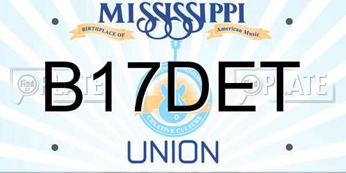 B17DET Mississippi License Plate