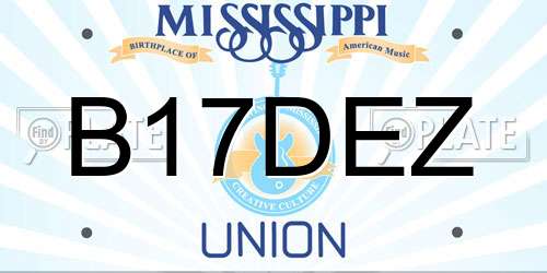B17DEZ Mississippi License Plate