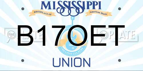 B17OET Mississippi License Plate