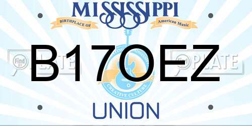 B17OEZ Mississippi License Plate