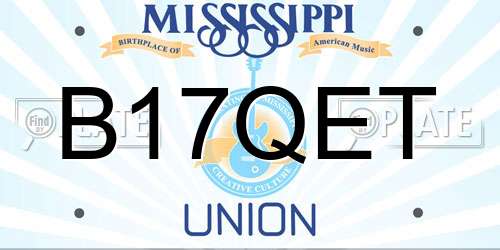 B17QET Mississippi License Plate