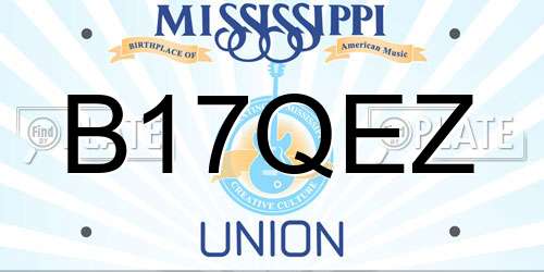 B17QEZ Mississippi License Plate