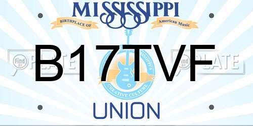 B17TVF Mississippi License Plate