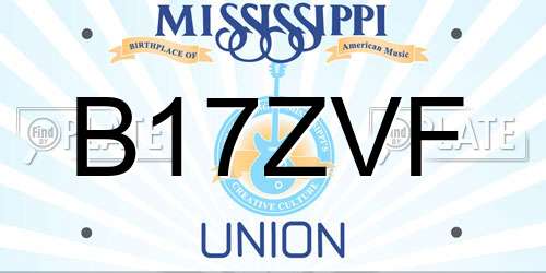 B17ZVF Mississippi License Plate