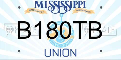 B180TB Mississippi License Plate