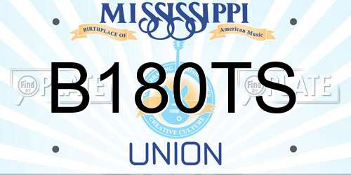 B180TS Mississippi License Plate