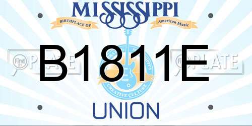 B1811E Mississippi License Plate