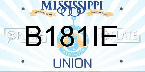 B181IE Mississippi License Plate