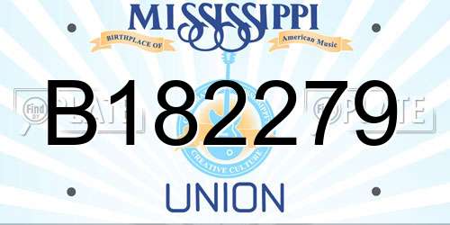B182279 Mississippi License Plate