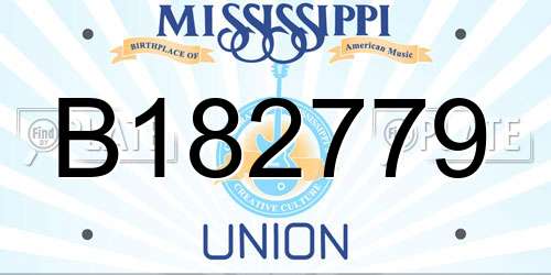 B182779 Mississippi License Plate