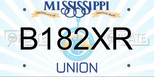 B182XR Mississippi License Plate